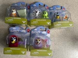 Lot of 5 Bluey Story Starter Figure Packs - Grannies Bingo, Grannies Bluey, Bing